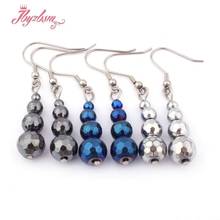 4-10mm Round Faceted (No Magnetic) Hematite Natural Stone Beads Fashion Jewellery Earring For Woman Christmas Gift 1 Pair 2024 - buy cheap