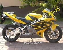 Kit de carenagem em abs amarelo para honda cbr 600, 600rr, cbr600rr, 03, 04, cbr600 rr, f5, cbr600f5, 2003, 2004 com moldura para injeção 2024 - compre barato