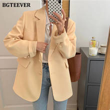 Bgteever jaqueta casual feminina de manga longa, casaco solto com bolsos para mulheres, cores sólidas e com bolsos para primavera 2021 2024 - compre barato