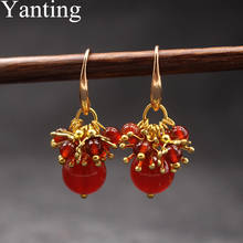 Yanting Handmade Statement Earrings For Women Handmade Vintage Earrings With Stones Crystal Brincos Dangle Earring Gift 2024 - buy cheap