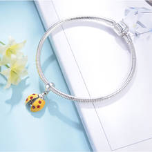 100% 925 Silver Charm Ladybird Red ZC Pendant Beads for Bracelet DIY Jewelry Making GW Fine Jewellery S278 2024 - buy cheap