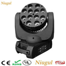 Canhão de luz giratório com luzes led, 12x12w rgbw quad 0-100% linear, com efeito dmx, iluminação para palco, festa de casamento, lâmpada de led