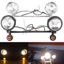 Motorcycle Driving Bar Turn Light  Fog Spot Light Universal Bracket lamp Fit For Harley Yamaha V-Star XVS 650 950  1100 2024 - buy cheap