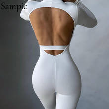 Sampic Sport Backless Sexy Ladies Bodycon Long Sleeve Jumpsuit Women White Summer Spring 2021 Jumpsuit Romper Overalls Outfits 2024 - buy cheap