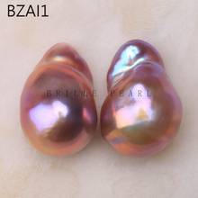 Baroqueonly AAAA Natural freshwater abnormity unreal color baroque pearl nude beads paired with DIY handmade pearl earring BZAI 2024 - buy cheap