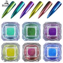 BIUTEE-Polvo de espejo cromado para manicura, pigmento metálico brillante, conjunto de polvo acrílico, Color clásico, 6 colores 2024 - compra barato