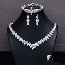 GODKI 2020 New Sweet Romantic 4 PC Necklace Bracelet Earrings Ring Jewelry Sets Cubic Zirconia Findings Bridal Wedding Noble Set 2024 - buy cheap