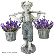 Garden Statues Resin Decor Little Girl Flowers For Sculptures Figurines For Interior Tabletop Ornament Garden Decoration Outdoor 2024 - buy cheap