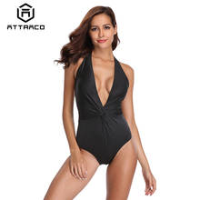 Attraco Women Swimsuit One-Piece Strappy Swimwear Backless Bandaged Swimsuit Bathing Suit Beachwear Monokini Bikini 2024 - buy cheap