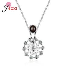 925 Sterling Silver Sweet 100 Languages I Love You Gift Ferris Wheel Pendant Necklace Clear Cubic Zircon Jewelry 2024 - buy cheap