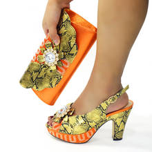 doershow beautiful orange Italian Shoes With Matching Bags African Women Shoes and Bags Set For Prom Party Summer Sandal! HMK1-2 2024 - buy cheap