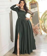 New Arrival Long sleeve evening dress Long Slit Sexy Formal dresses women party night abendkleider 2021 Party evening gowns 2024 - buy cheap
