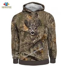 New Men Hoodie Camo HUNTING ANIMALS Deer ART 3D Hoodies Women Fashion Streetwear Hooded Sweatshirt Long Sleeve Casual Pullover X 2024 - buy cheap