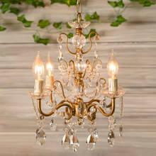 Wrought iron retro crystal chandelier duplex floor living room dining room bedroom classical light luxury candle chandelier 2024 - buy cheap