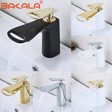 BAKALA Basin Faucet Water Tap Bathroom Faucet Solid White Black Red Brass Chrome Gold Finish Single Handle Water Sink Tap Mixer 2024 - buy cheap