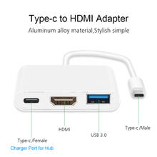 Kebidu Newest Type-C USB C to HDMI-compatible Adapter Cable USB 3.1 Type c Charging Converter Male to Female Digital AV Adapter 2024 - buy cheap