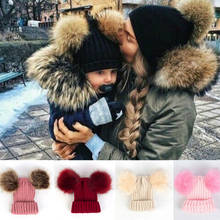 2020 Winter Baby Stuff Accessories Toddler Kids Baby Girl Boy Infant Warm Crochet Knitted Hat Beanies Fur Balls Cap 2024 - buy cheap