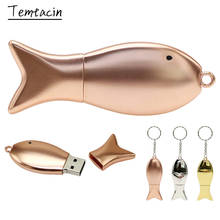 Metal Fish USB Flash Stick 128G U Disk 4GB 8GB 16GB Pendrive 32GB 64GB 256GB Pen Drive USB 2.0 Memory Drive Device with Key Ring 2024 - buy cheap