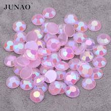 JUNAO 6 7 8 mm Pink AB Jelly Rhinestones Flatback Acrylic Crystal Nail Art Decoration Gems Round Glitters Stone Manicure Strass 2024 - buy cheap