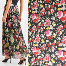 Fashion Colorful Peony Flower Printed Thin Chiffon Fabric For Woman Summer Dress Blouse Tissu Tela Хлопок материал DIY Cloth 2024 - buy cheap
