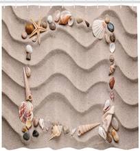 Cortina de chuveiro de cor natural, estrutura quadrada de porcelanas em várias formas, linhas onduladas, pano de areia, decoração de banheiro 2024 - compre barato
