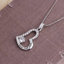 Lucky Letter Love You Mom Love Heart Simple zircon Pendant Necklace Love Woman Mother Girl Gift Wedding blessing Jewelry 2024 - buy cheap