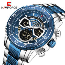 Naviforce relógio esportivo masculino, relógio de pulso analógico com display duplo de quartzo, à prova d'água e luminoso militar para homens 2024 - compre barato