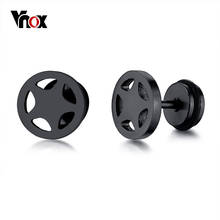 Vnox-pendientes de acero inoxidable con pentagrama para hombre, aretes, pendientes de Chico, accesorios, 5 colores 2024 - compra barato