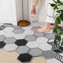 Tapete de encaje geométrico hexagonal de Color nórdico para entrada, tapete de puerta de PVC, alfombra antideslizante para sala de estar y baño 2024 - compra barato