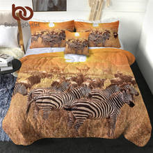 BeddingOutlet-edredón fino con estampado 3D de cebra para cama, colcha de verano con funda de almohada, Tropical, atardecer, 4 Uds. 2024 - compra barato