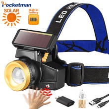 Powerful Solar Charging Headlamp Built-in Battery Zoomable Waterproof Headlight Motion Sensor Head Light Outdoor Fishing Lamp 2024 - buy cheap