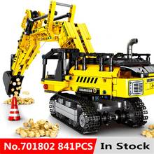 Excavadora de maquinaria de construcción de ingeniería para niños, bloques de construcción compatibles con TECHNIC Brick Toys 2024 - compra barato
