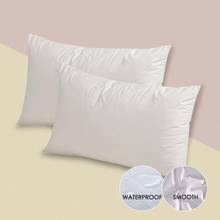 Smooth Waterproof Pillow Case Anti Mites Pillow Protector For Bed Bug And Bed Wetting Breathable Hypoallergenic Zippered1PC&2PCs 2024 - buy cheap