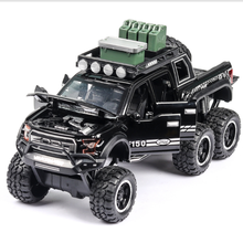 1: 32 simulação ford raptor f150 com força de retorno acústico-óptica brinquedo modelo de carro do menino aniversário presente de ano novo preto 2024 - compre barato