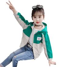 Fashion Girls Long Sleeve Cartoon Letter Splicing Jacket Coats Spring Autumn Kids Clothes Children  Zipper Cardigan Outerwear 2024 - buy cheap