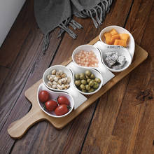 Ceramic plate fruit plate salad bowl wooden tray Japanese tableware kitchen cooking tools home baking baking dish sauce dish 2024 - buy cheap