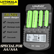 Liitokala Lii-ND4 nimh/cd charger a a a display charger lcd and test battery capacity for 1.2 v aa aaa and 9 v batteries. 2024 - buy cheap