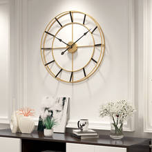 Reloj de pared de hierro minimalista de lujo, diseño moderno, decoración para sala de estar, colgante 2024 - compra barato