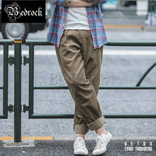 American retro corduroy trousers Amekaji vintage khaki oversize autumn casual loose straight-leg pants for men 2024 - buy cheap