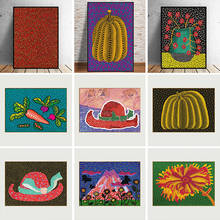 Kusama-pintura en lienzo de calabaza púrpura Yayoi, carteles e impresiones, cuadro artístico de pared, Cuadros para decoración del hogar y la habitación 2024 - compra barato
