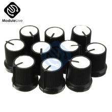 10pcs Knob White Face Plastic For Rotary Taper Potentiometer Hole Volume Control Controller Black CAPS RK097G 6mm For WH148 2024 - buy cheap