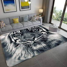 Tapete tigre cinza 3d para sala de estar e quarto, tapete abstrato colorido e antiderrapante com borboleta, decoração de casa 2024 - compre barato