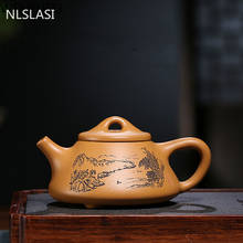 220 мл Китайский Исин фиолетовая глина чайный камень совок заварочный чайник ручной работы чайник руды zisha костюм на заказ Подарки 2024 - купить недорого