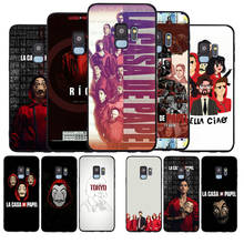 La casa de papel-capa de celular preta, silicone macio, tpu, samsung galaxy s6, s7 edge, s8, s9, s10 plus, s10lite, note8, note9, note10 2024 - compre barato