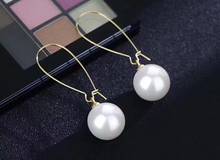 Copper Plated Fine Jewelry Fresh Water White 10mm Round Pearl Dangle Earrings for Women Fine Pearl Earrings 2024 - buy cheap