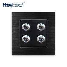 Hot Sale 4 Gang 2 Way Toggle Switches Wallpad Luxury Wall Light Switch Satin Metal Panel Interrupteur 2024 - buy cheap