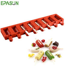 EPASUN 8 Cavities Ice Cube Maker Homemade Cakesicle Mold Reusable Ice Cube Tray DIY Ice Cream Mold Silicone Molds with Sticks 2024 - buy cheap