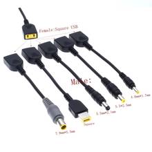 Dc Power Adapter Converter Connector Cable Cord Square USB Plug Female To 7.9x5.5mm 5.5x2.5mm 4.0x1.7mm 5.5x2.1mm Male 2024 - купить недорого