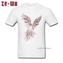 Camiseta masculina jovens, camiseta branca personalizada com arte abstrata animal, design clássico de papagaio, roupas de verão/outono com desconto 2024 - compre barato