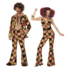 Hot Men 60s 70s Retro Hippie Costume Vintage 1960s 1970s Go Go Girl Disco Costumes Men's Disco Costume 2024 - buy cheap